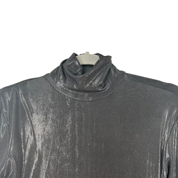 NWT Norma Kamali Long Sleeve Turtle Fishtail Coated Gown - Picture 4 of 8